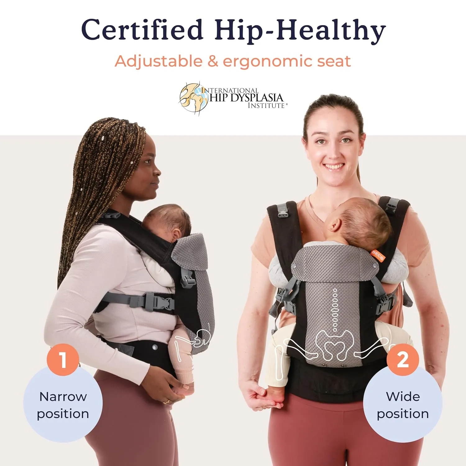 Beco Baby Carrier Gemini Newborn to Toddler - Front, Back and Hip Seat Carrier, Baby Carrier Backpack & Baby Front Carrier with Adjustable Seat, Ergonomic Baby Holder Carrier 7-35lbs (Cool Black)