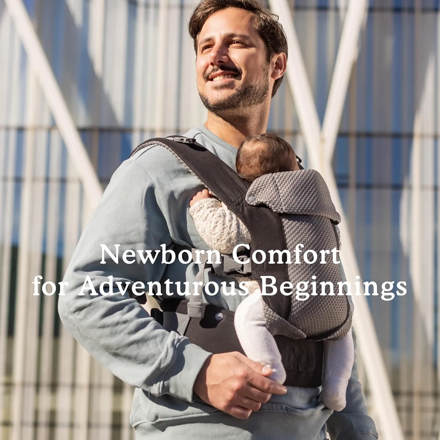 Beco Baby Carrier Gemini Newborn to Toddler - Front, Back and Hip Seat Carrier, Baby Carrier Backpack & Baby Front Carrier with Adjustable Seat, Ergonomic Baby Holder Carrier 7-35lbs (Cool Black)