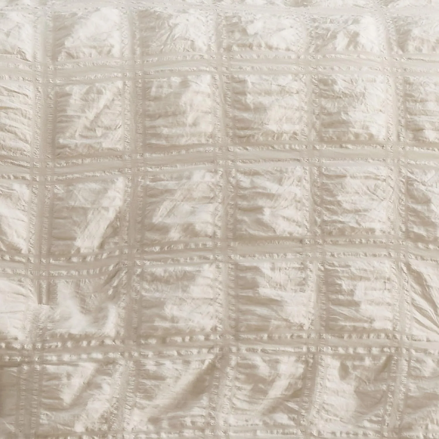 Bedsure Bed in a Bag Full - 7 Pieces Plaid Seersucker Bedding Comforter Sets, Soft Lightweight Beige Boho Bed Set with Comforters Full Size, Sheets, Pillowcases & Shams