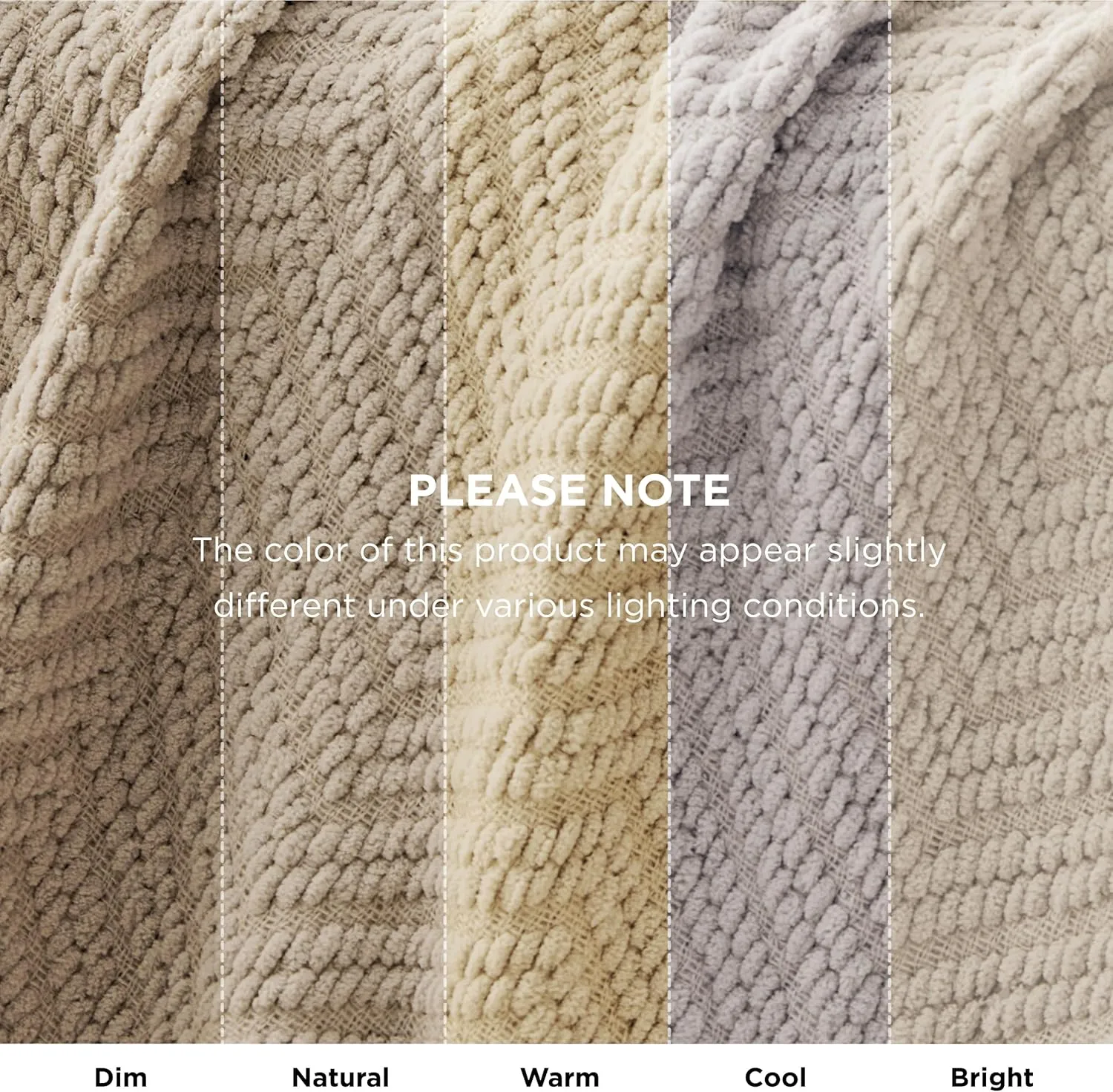 Bedsure Throw Blankets for Couch - Textured Chunky Knit Woven Chenille Blanket - Super Soft, Warm Decorative Boho Throw with Tassels for Bed, Sofa and Living Room Decor, Taupe, 50x60 Inches
