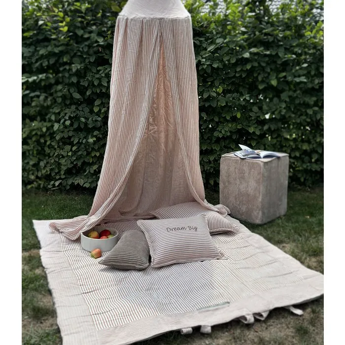 Beige Stripes - XXL picnic blanket - picnic mat 180×150 cm