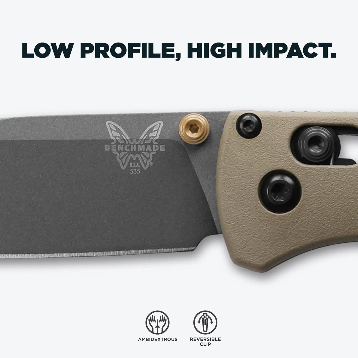 Benchmade - Bugout 535 EDC Knife with Ranger Green Grivory Handle (535GRY-1)