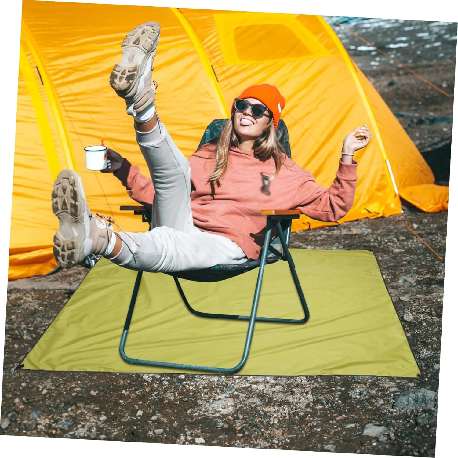 BESPORTBLE 1pc Oxford Cloth Mat Waterproof Ground Mat for Camping Tent Beach Hiking Lawn Army Green