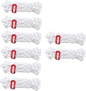 BESPORTBLE 8pcs Reflective Outdoor Tent Ropes Windproof Canopy Cords for Camping Clothesline Hiking Lightweight Portable Hanging Strap with Buckles for Easy Storage and Use