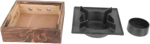 BESPORTBLE Cast Iron Stove Cooking Supply for Camping Hiking Square Alcohol Stove with Ventilation