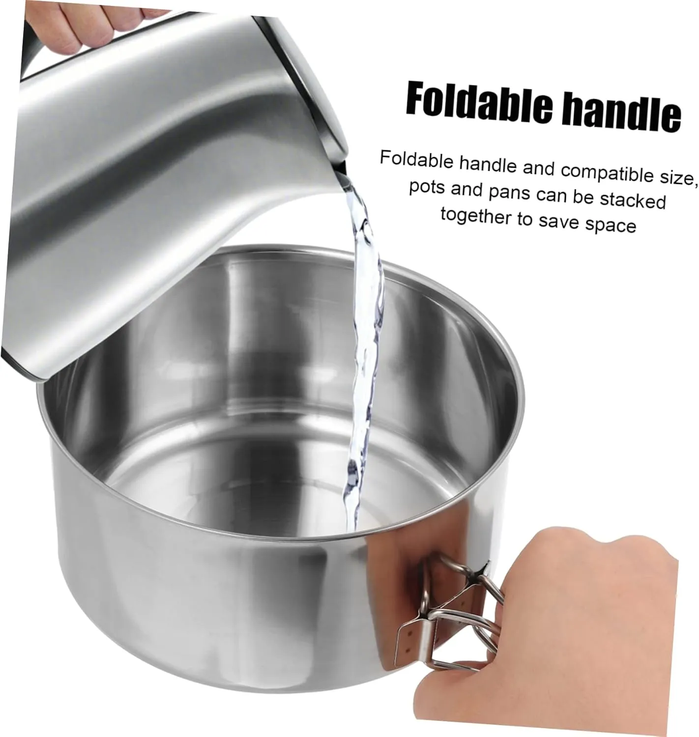 BESPORTBLE Stainless Steel Camping Cookware Non Stick Pots and Pans for Outdoor Picnic Wear Resistant and Easy to