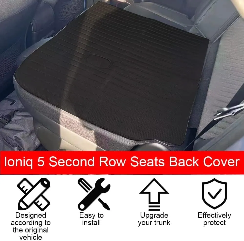 BestEvMod for Ioniq5 Cargo Liner Second Row Seats Back Cover Mat All Weather Rear Seat Protector Pet Mat XPE Material Compatible with Hyundai Ioniq 5 2025 2024 2023 2022 Accessories