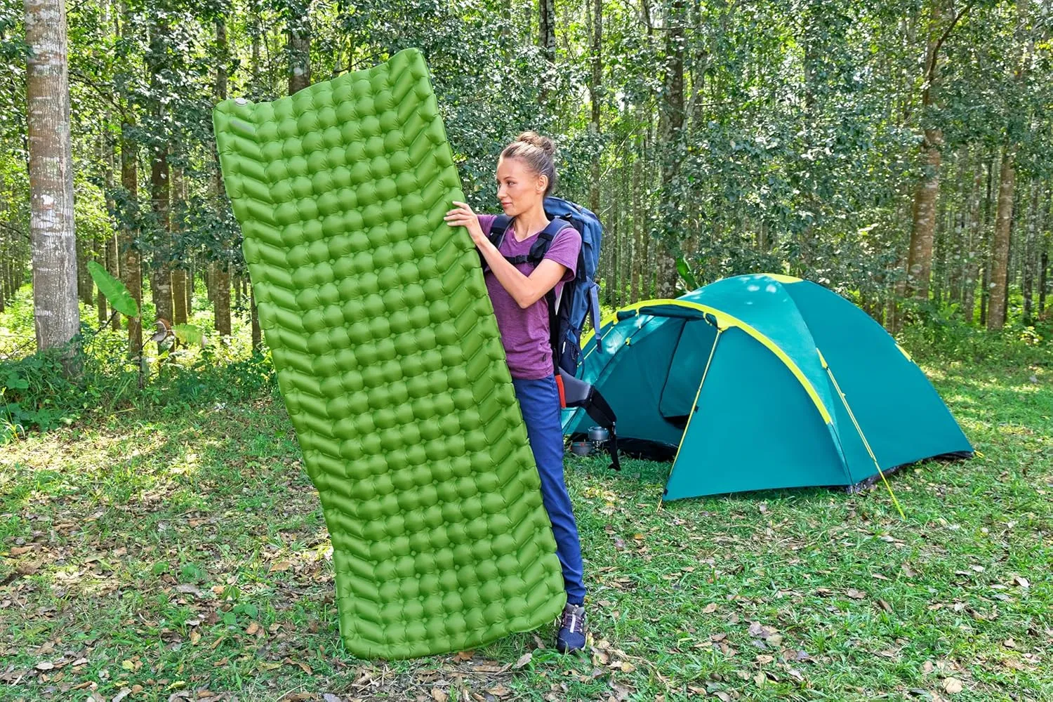 Bestway Inflatable Large Sleeping Pad, Ultra Light Air Sleeping Mat for Camping, Camping Air Mattress