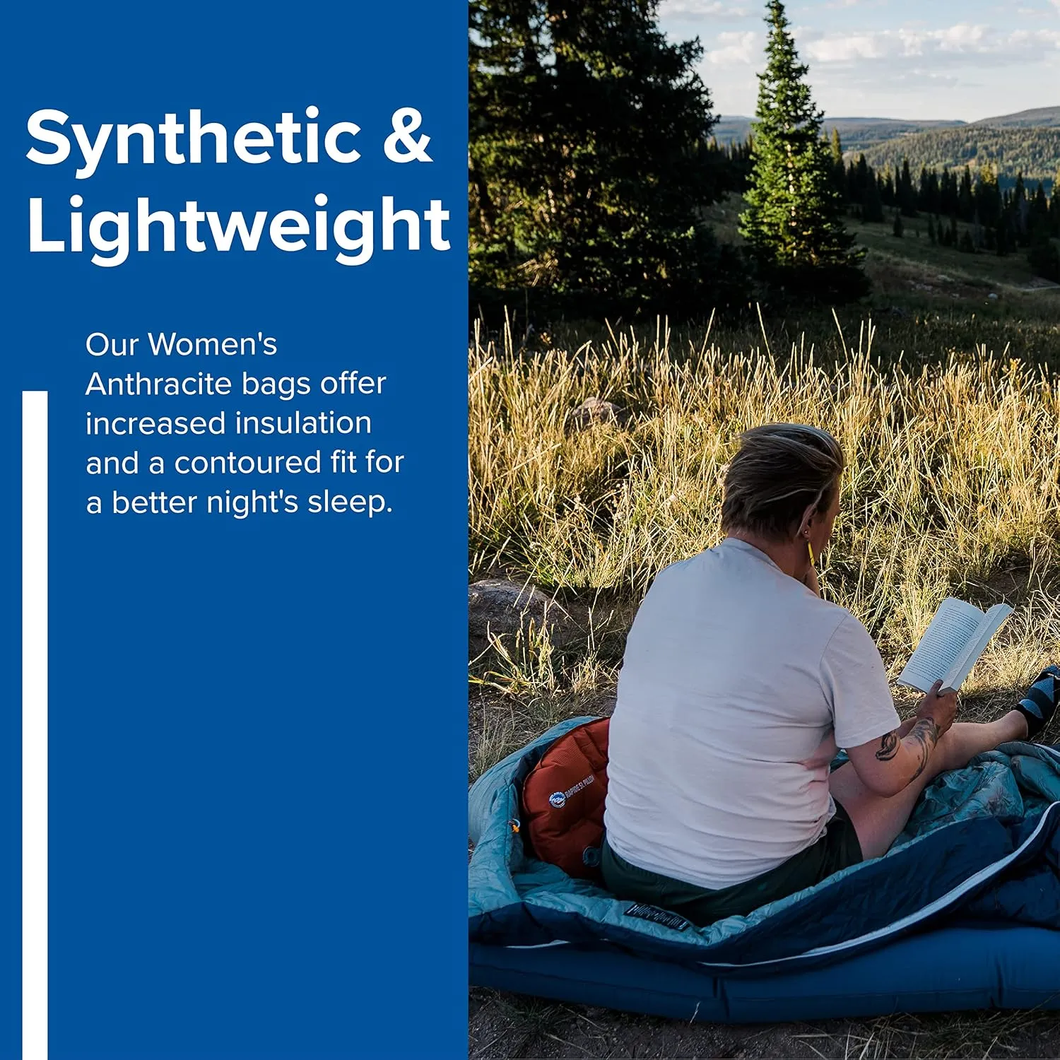 Big Agnes Anthracite | 20-30 Degree Fireline Pro Synthetic Fill Mummy Sleeping Bag
