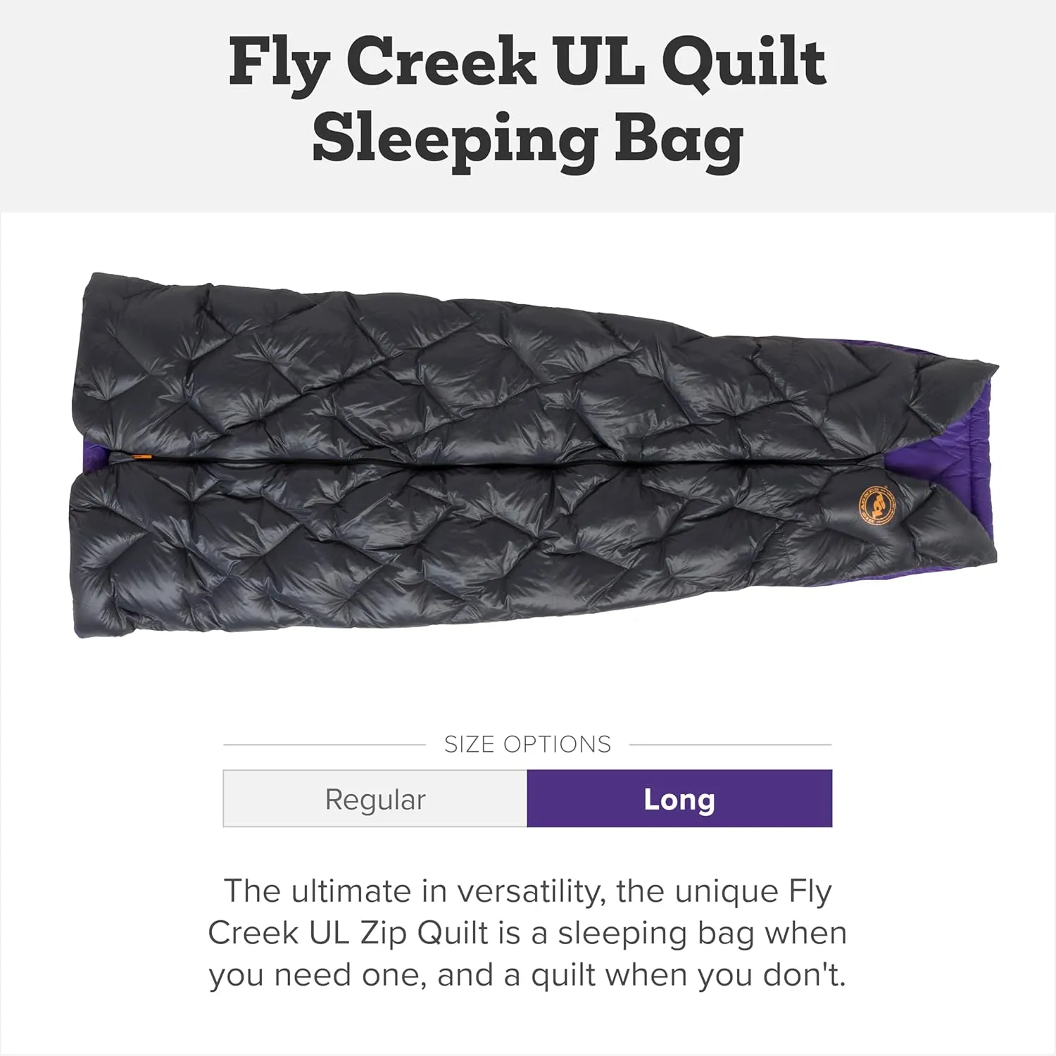 Big Agnes Fly Creek UL - 850 RDS DownTek Ultralight Sleeping Bag, Backpacking Gear, Compact Cold Weather Sleep Quilt