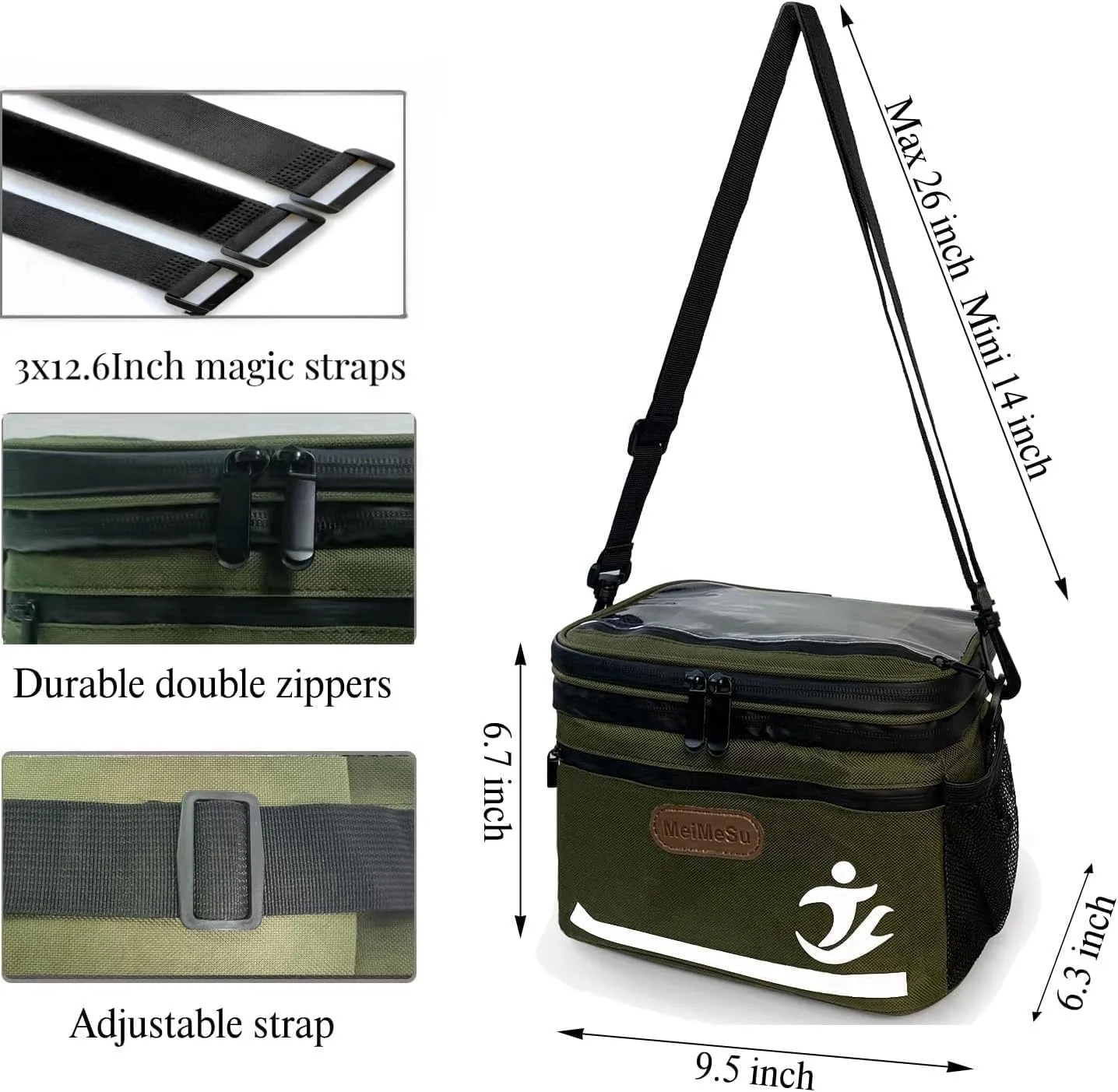 Bike Handlebar Bag with Touch Screen Phone Holder, Waterproof Front Basket, Insulated Cooler Lunch Bag