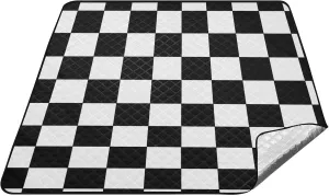 Black and White Plaid Waterproof Outdoor Play Mat XXL Hiking Portable Picnic Blanket for Ground Picnic Items cojines para Picnic