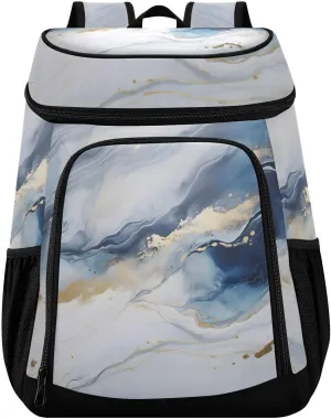 Blue Marble White A Cooler Backpack Cooler Insulated Leak Proof Lunch Backpack 36 Cans Waterproof Soft for Men Women Picnic Hiking Camping Beach