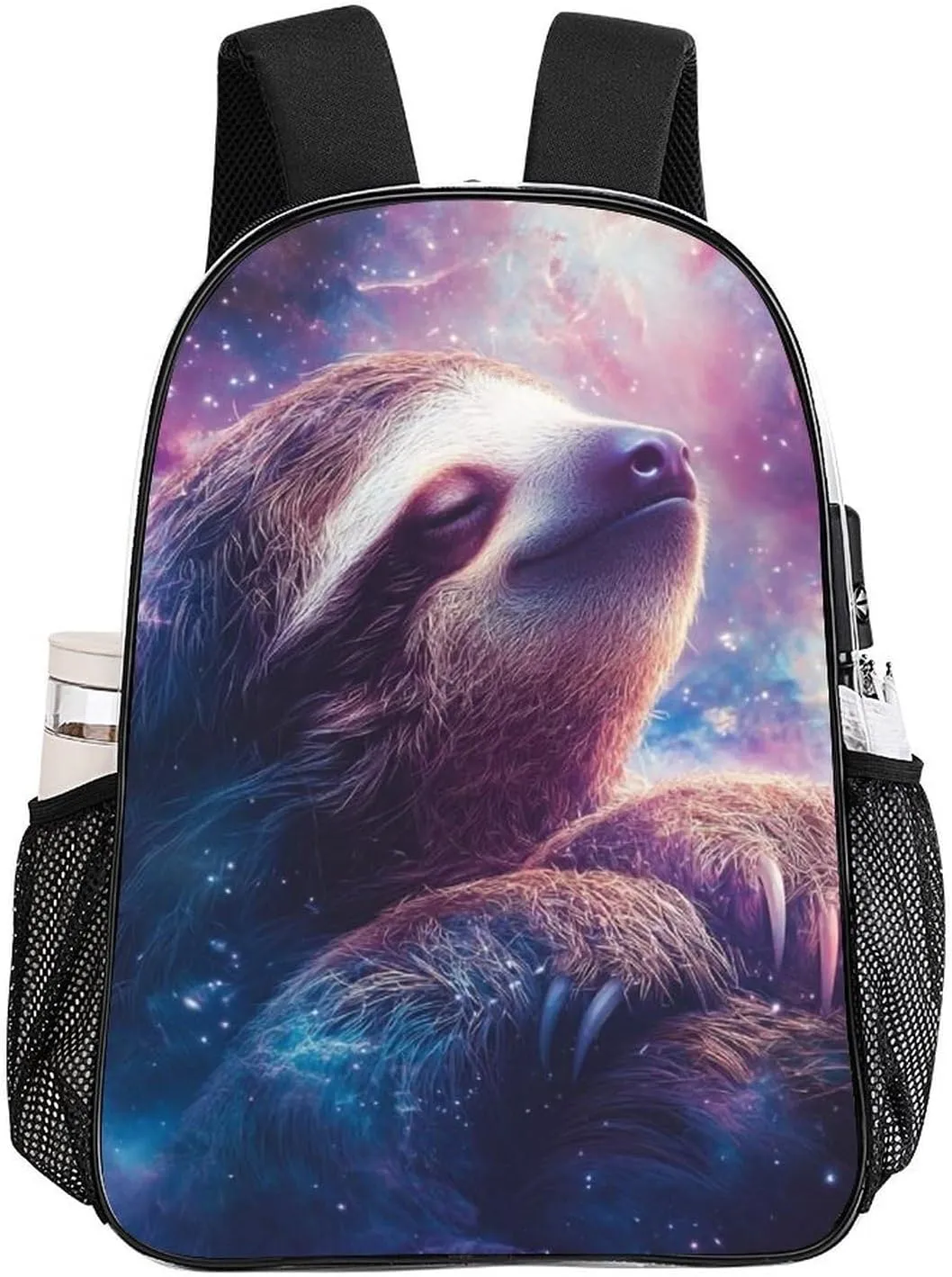 Blue Nebula Sloth Shoulder Book Bags Transparent Multipurpose Anti-Theft Carry On Bag Large Capacity Travel Hiking & Camping Rucksack