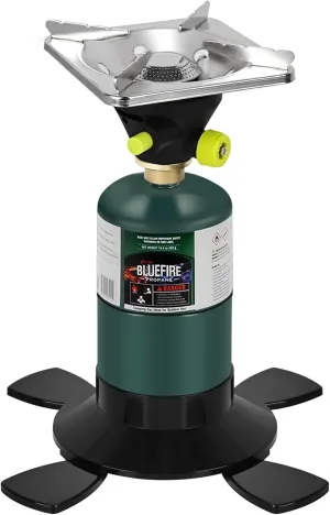 Bottletop Propane Camping Stove with Gas Cylinder Base Lightweight Propane and MAPP Gas Camping Stove with Instant Ignition for Hiking Backpacking and Outdoor Cooking Ultra-Portable Durable Camp Stove