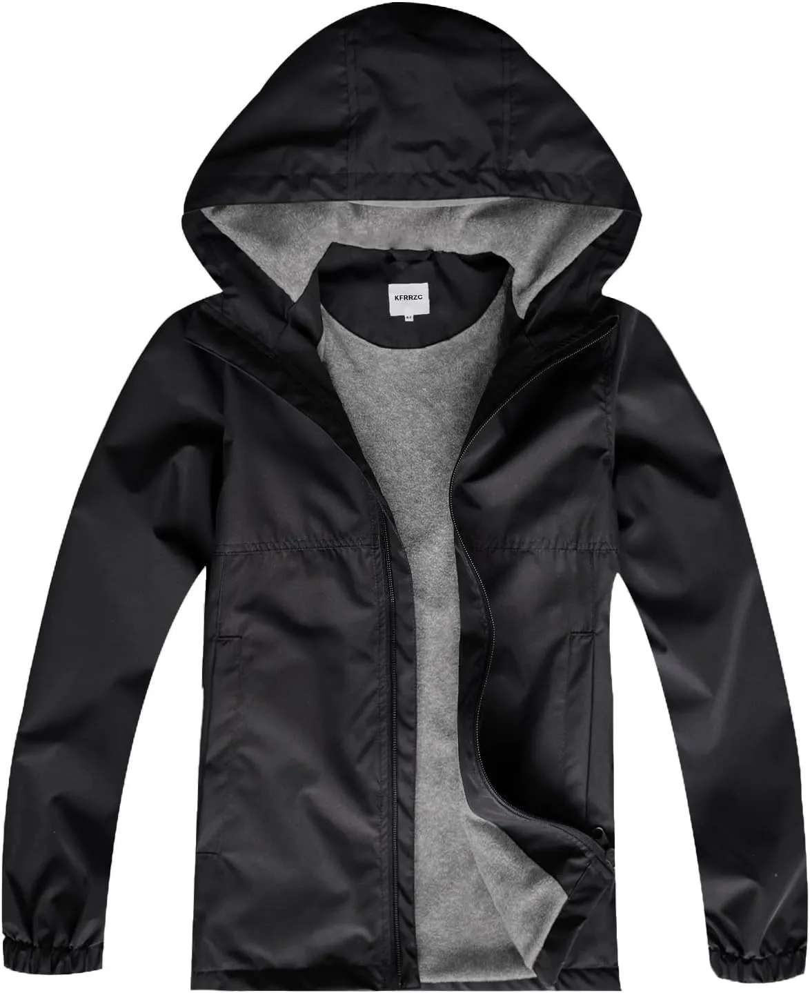 Boys Rain Jackets Waterproof Hooded fleece Raincoats Lightweight Windbreakers for Kids