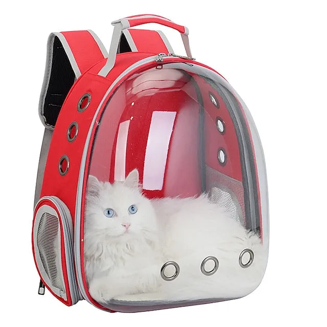 breathable pet travel backpack space capsule carrier bag hiking bubble backpack for cat &amp; dog (light blue)