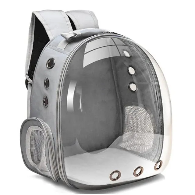 breathable pet travel backpack space capsule carrier bag hiking bubble backpack for cat &amp; dog (light blue)