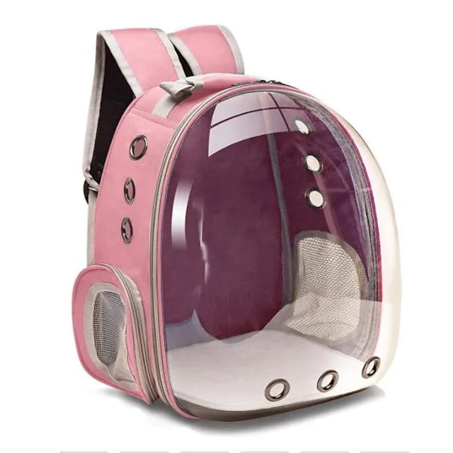 breathable pet travel backpack space capsule carrier bag hiking bubble backpack for cat &amp; dog (light blue)