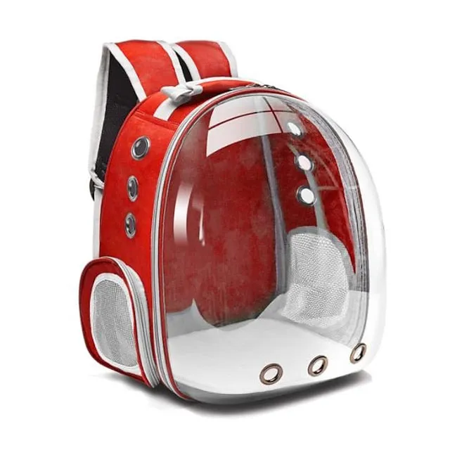 breathable pet travel backpack space capsule carrier bag hiking bubble backpack for cat &amp; dog (light blue)