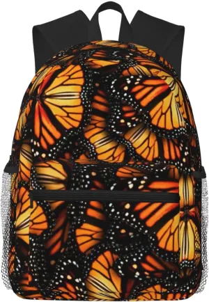 BREAUX Heaps of Orange Monarch Butterflies print Lightweight Comfortable Backpack for Men Women, Durability Laptop Daypack, Travel bag ﻿