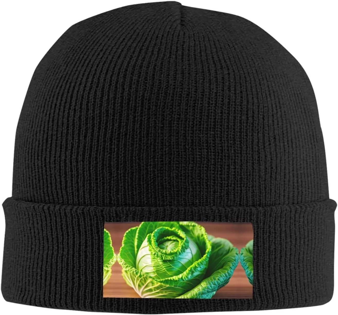 Bright Cabbage Print Windproof Hat Beanie Hat Winter Hat Beanie Hat Soft Knit Cap for Men and Women