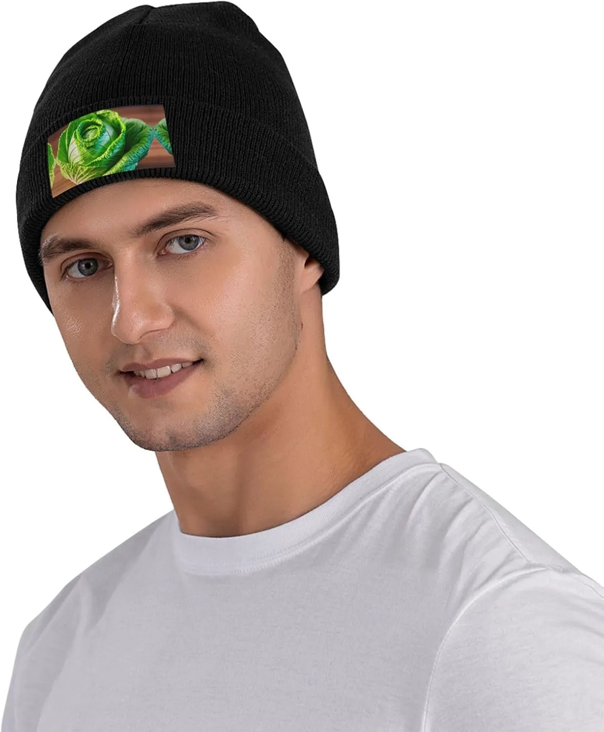 Bright Cabbage Print Windproof Hat Beanie Hat Winter Hat Beanie Hat Soft Knit Cap for Men and Women