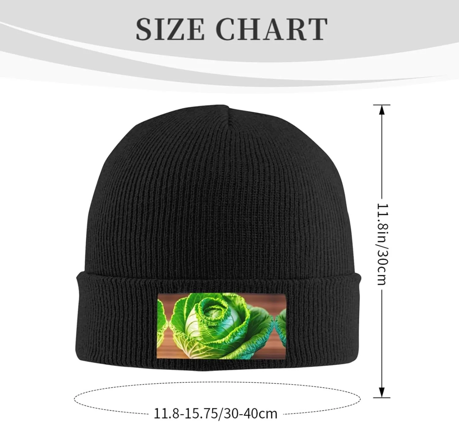 Bright Cabbage Print Windproof Hat Beanie Hat Winter Hat Beanie Hat Soft Knit Cap for Men and Women