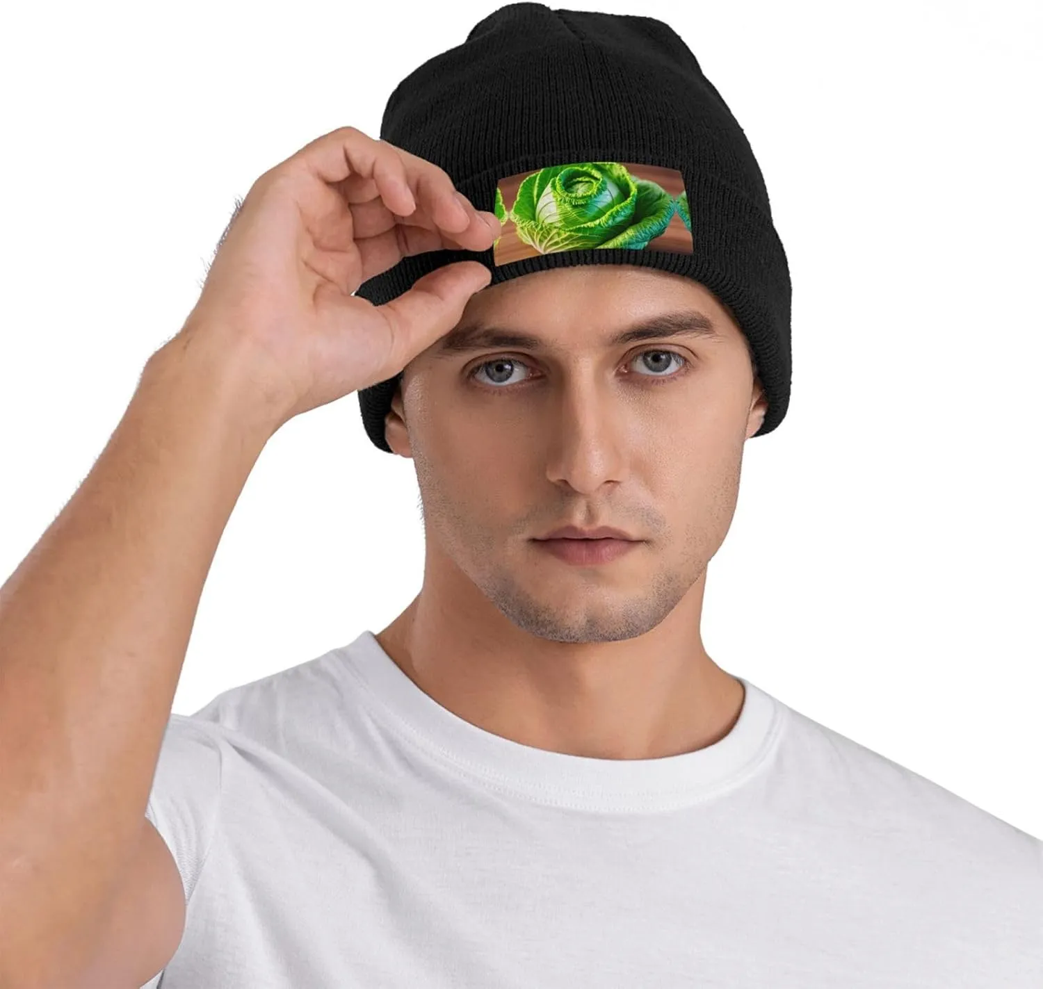 Bright Cabbage Print Windproof Hat Beanie Hat Winter Hat Beanie Hat Soft Knit Cap for Men and Women