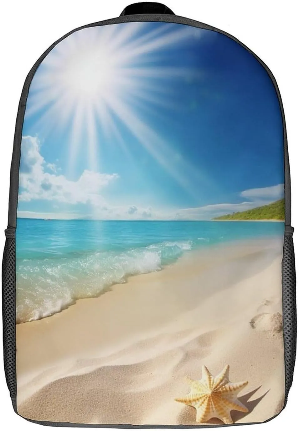 Bright Sunshine Summer Beach Backpack, Laptop Backpack for Men, 17 Inch Travel Hiking Daypack, Casual Backpack