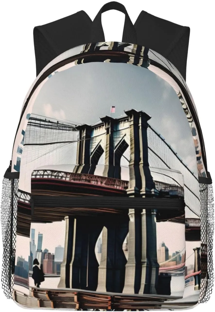 Brooklyn Bridge S Print Trendy Leisure Backpack Your Ideal Travel Companion,A Must-Have For Outdoor Travels