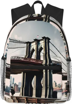 Brooklyn Bridge S Print Trendy Leisure Backpack Your Ideal Travel Companion,A Must-Have For Outdoor Travels