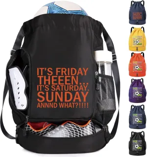 brooman Soccer Bag Boys Girls Backpack for Basketball Football & Volleyball with Ball Compartment