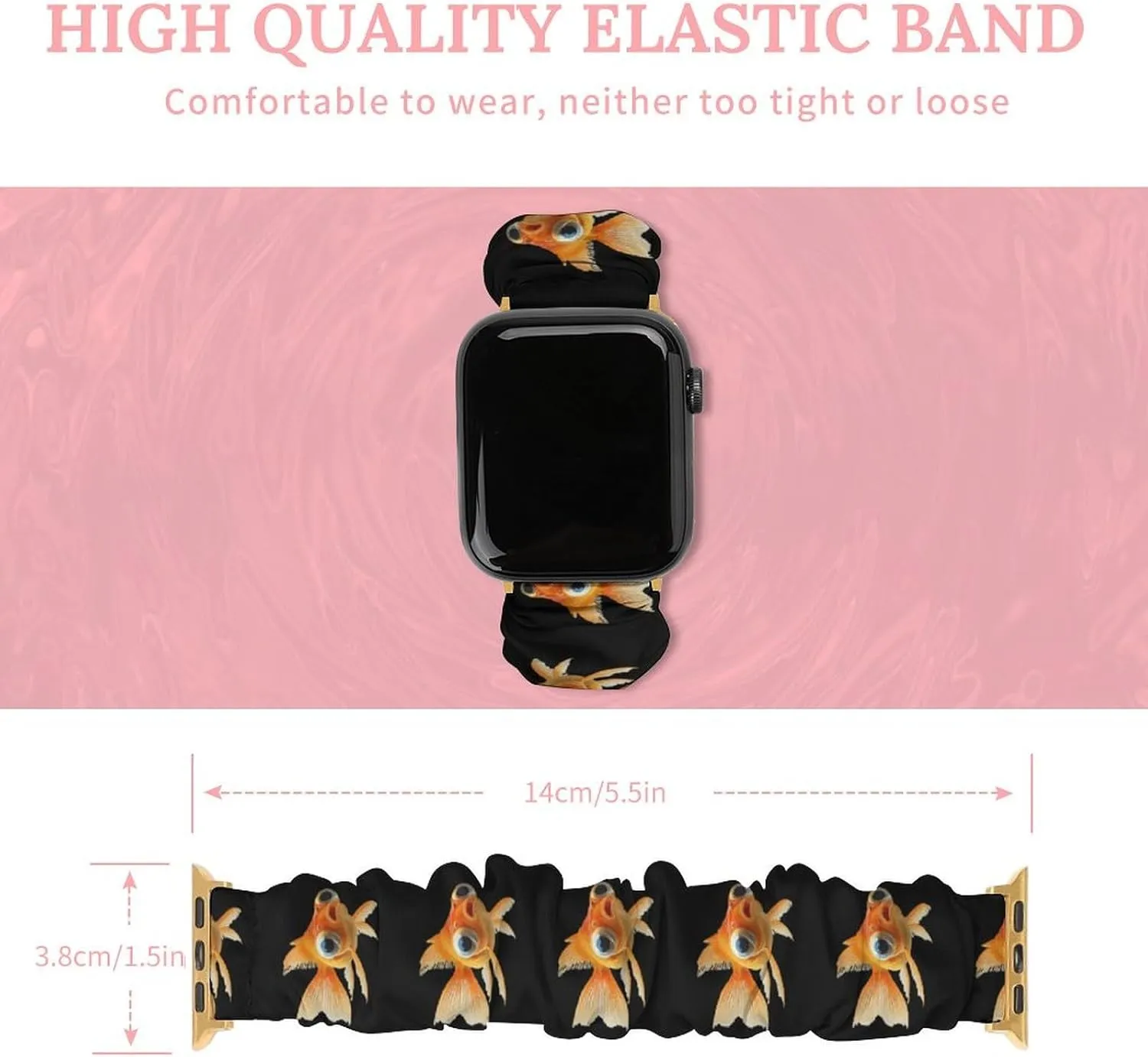 Bubble Eye Fish Fashion Watch Strap Scrunchies Wristbands Compatible With IWatch Series