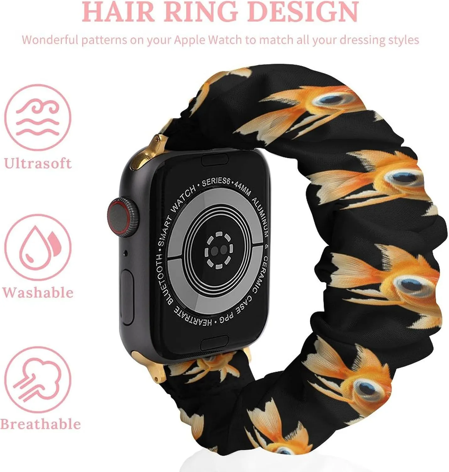 Bubble Eye Fish Fashion Watch Strap Scrunchies Wristbands Compatible With IWatch Series
