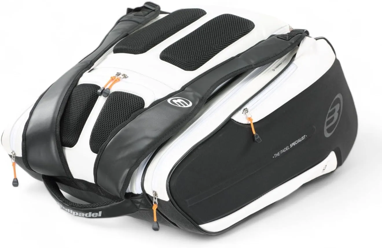 BULLPADEL Padel Racket Bag BPP-25012 HACK 2025 | Premium Racket Bag by Paquito Navarro | Thermo Compartments for 4 Palas de Padel | Ventilated Shoe Space | Durable Nylon & Neoprene | Ergonomic Comfort