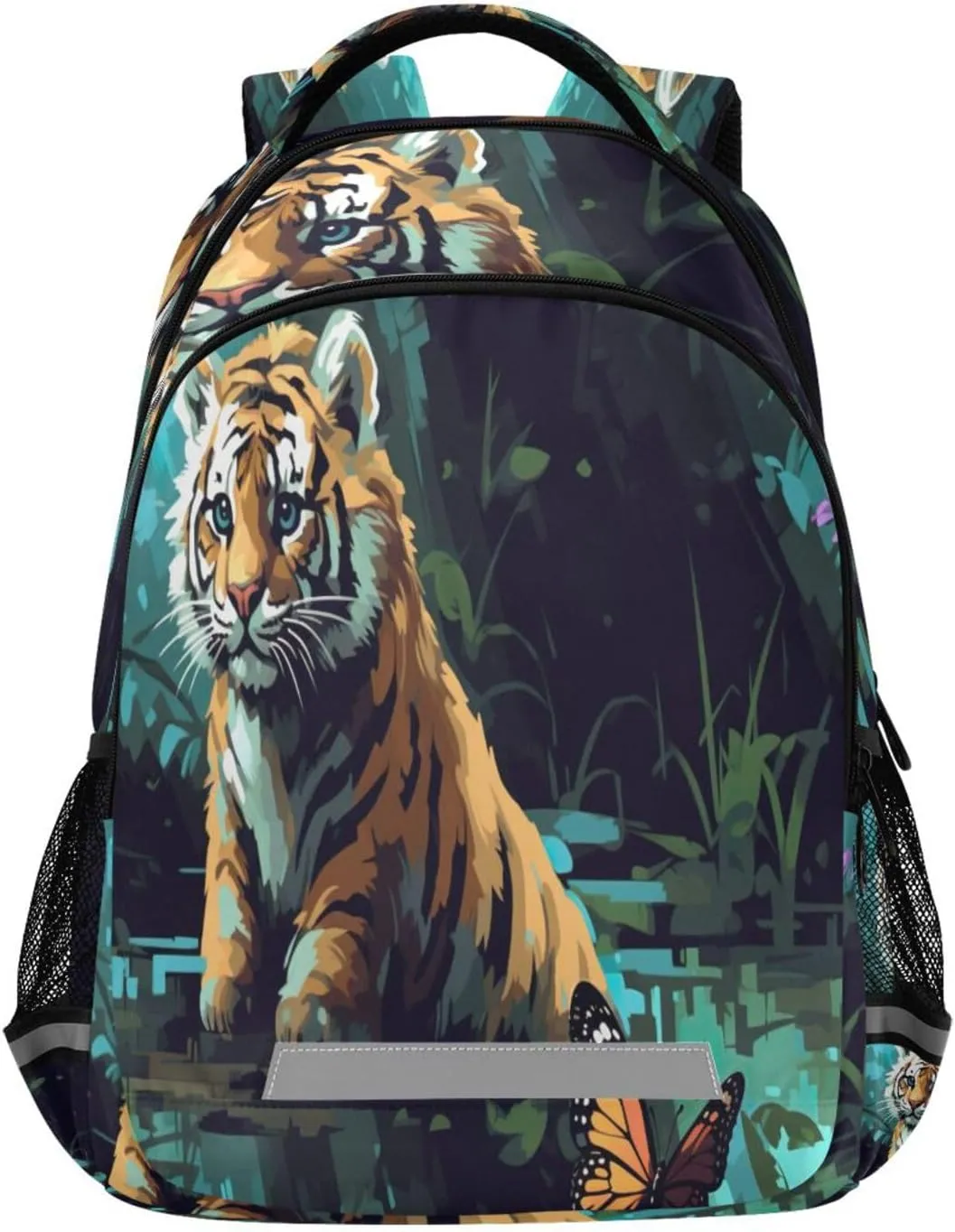 Butterfly Tiger Design Waterproof Backpack - Casual Outdoor Sports Daypack with Ergonomic Shoulder Straps#751