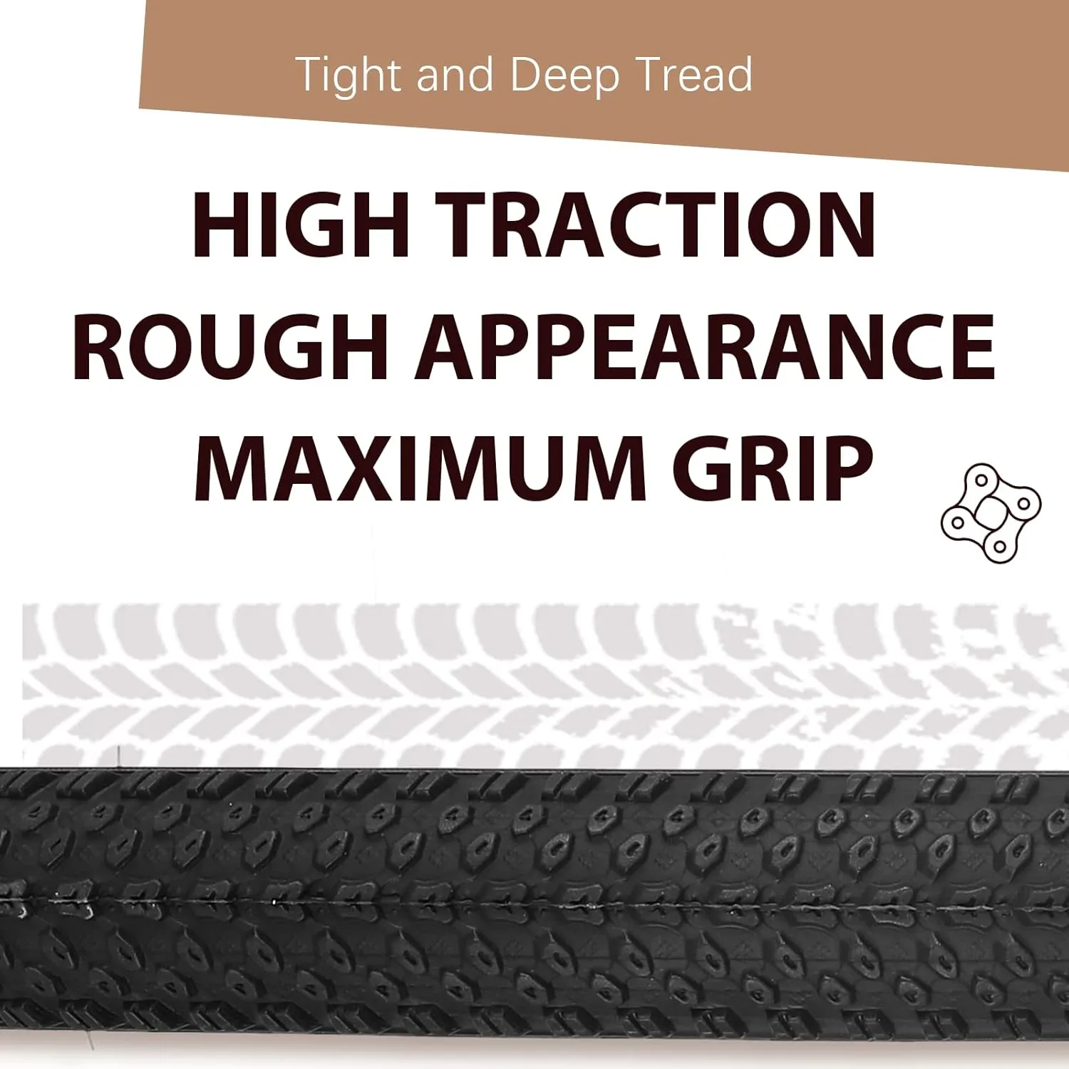 BWSHLF Replacement Mountain Bike Tires, 20/24/26/27.5/29Inch Size, 2 Pack Black Folding MTB Bicycle Tire, Black/Brown Side