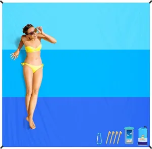 BYDOLL Beach Blanket Sandproof Waterproof 78''×110''1-7 Adults Compact Lightweight Oversized Beach Blanket Large Picnic Mat Beach Blanket for Travel Camping Hiking Picnic