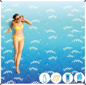 BYDOLL Beach Blanket Sandproof Waterproof 78''×81'' 1-4 Adults Compact Lightweight Oversized Beach Blanket Large Picnic Mat Beach Blanket for Travel Camping Hiking Picnic