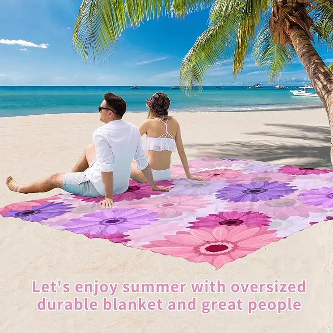 BYDOLL Beach Blanket Sandproof Waterproof 78''×81'' 1-4 Adults Compact Lightweight Oversized Beach Blanket Large Picnic Mat Beach Blanket for Travel Camping Hiking Picnic