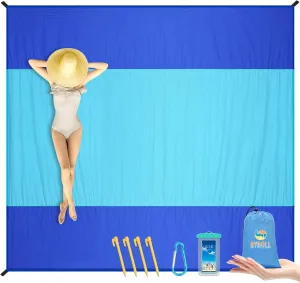 BYDOLL Nylon Beach Blanket Waterproof Sandproof 78''x110'' Oversized Suits 1-7 Adults Sand Free Extra Large Blanket Lightweight Soft Picnic Mat for Beach Essentials Travel