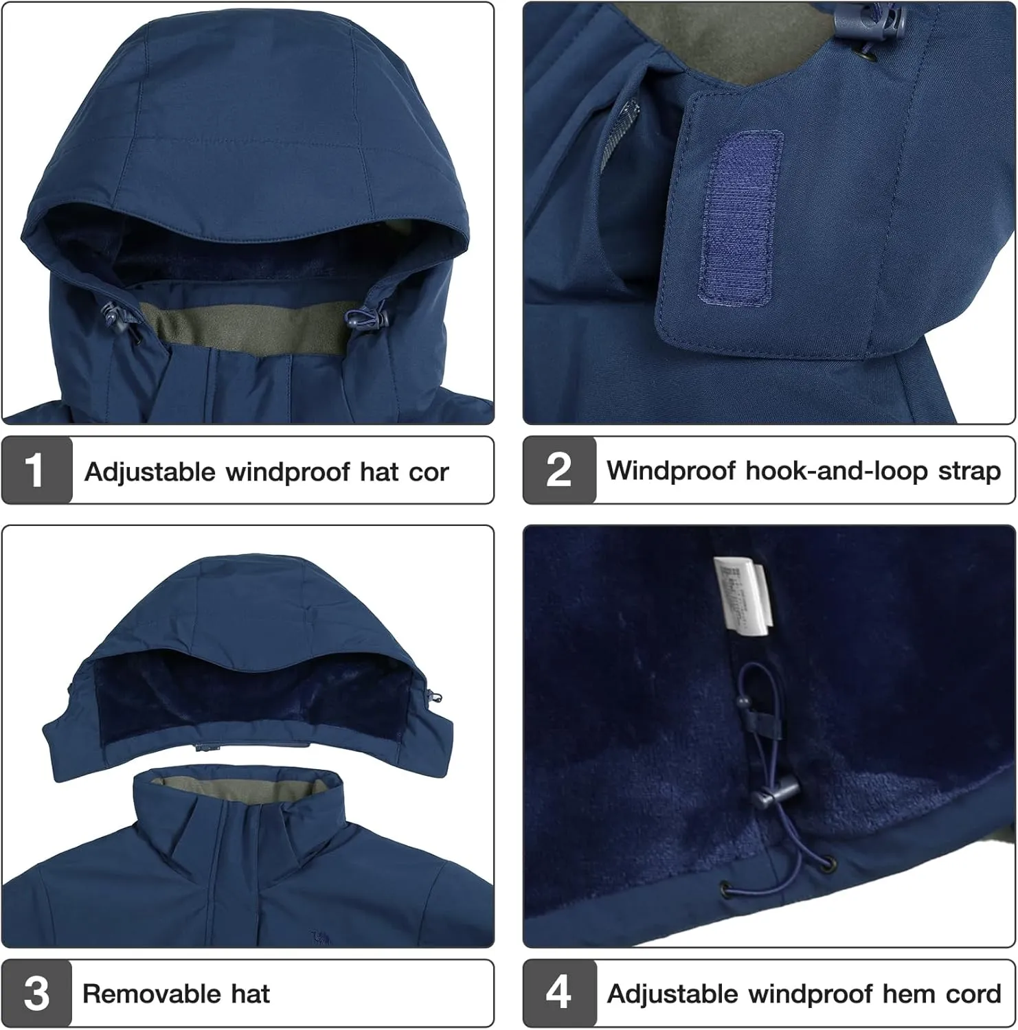 CAMEL CROWN Women's Ski Jacket Waterproof Winter Mountain Coat Warm Fleece Windbreaker Hooded Raincoat Snowboarding Jackets