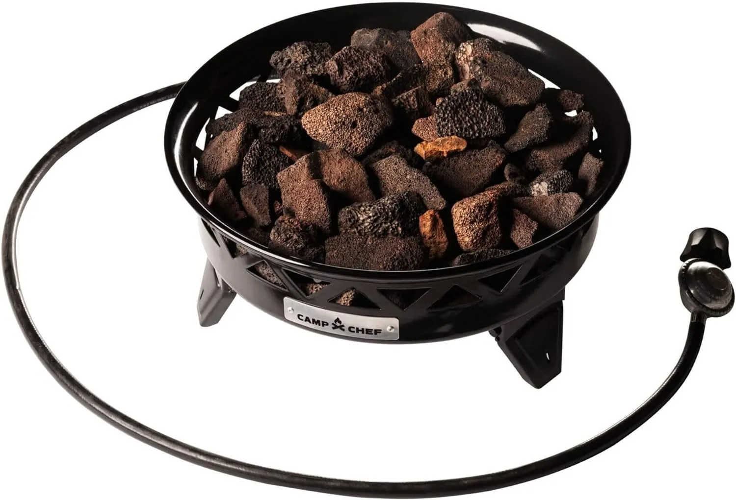 Camp Chef Juniper Fire Pit - Portable & Propane Campfire Pit with Foldable Legs & Lava Rocks - Comes with a Carry Bag - 24"