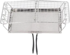 Camp Stove Toaster Tray Rack, Stainless Steel Outdoor Stovetop Toaster Portable Foldable High Temperature Resistant for Barbecues