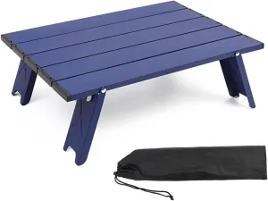 Camp Table Outdoor Folding Table Portable Beach Camping Picnic Table with Carry Bag Lightweight Mini Foldable BBQ Picnic Desk Computer Desk (Color :