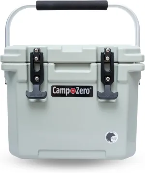 CAMP-ZERO 10L-10.6 Quart Portable Hard Cooler Ice Chest, Perfect for Drinks, Lunch, Beach, Picnics, Boating, Camping and Travel with 2 Molded-in Cup Holders and Folding Aluminum Handle