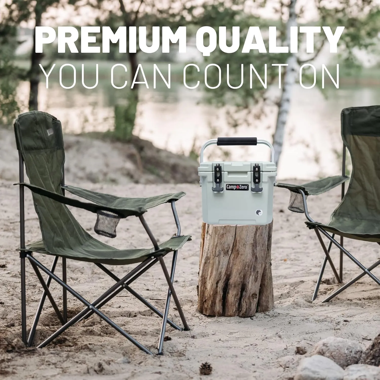 CAMP-ZERO 10L-10.6 Quart Portable Hard Cooler Ice Chest, Perfect for Drinks, Lunch, Beach, Picnics, Boating, Camping and Travel with 2 Molded-in Cup Holders and Folding Aluminum Handle