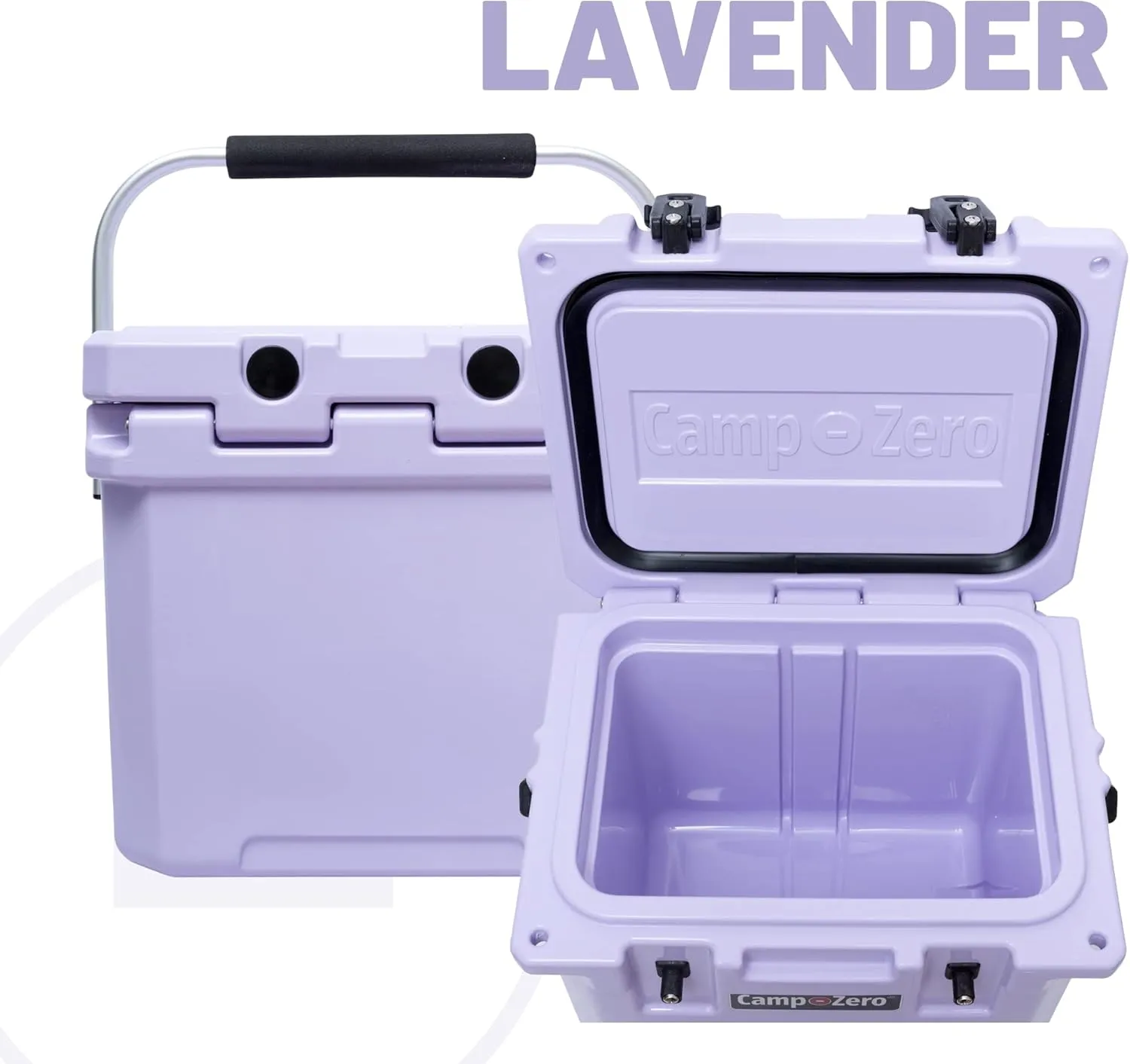 CAMP-ZERO 12L-12.6 Quart Portable Hard Cooler Ice Chest, Perfect for Drinks, Lunch, Beach, Picnics, Boating, Camping and Travel with 2 Molded-in Cup Holders and Folding Aluminum Handle
