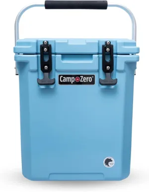 CAMP-ZERO 16L-16.9 Quart Portable Hard Cooler with Divider, Perfect for Drinks, Wine Bottles, Lunch, Beach, Picnics, Boating, Camping, Travel with 2 Molded-in Cup Holders and Folding Aluminum Handle